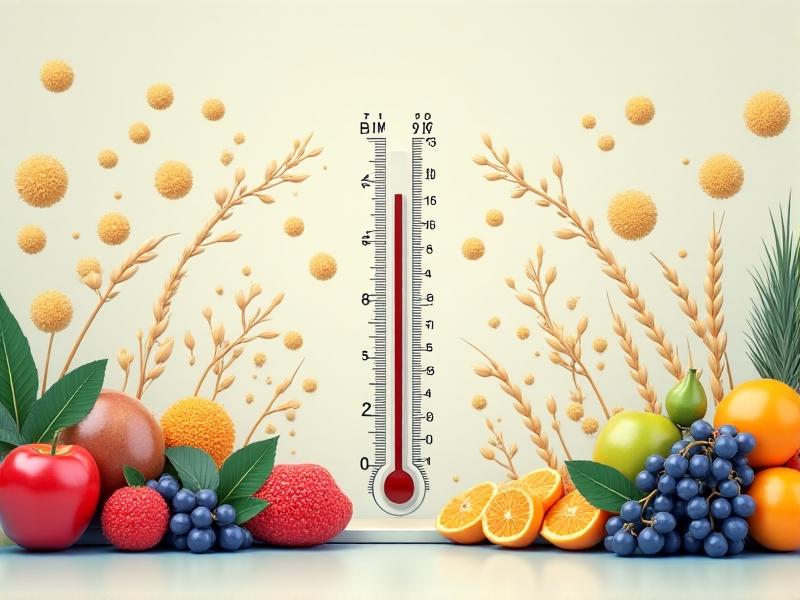 A vibrant infographic depicting the key factors influencing fermentation duration, including temperature, pH levels, and substrate composition. The image features a thermometer, pH scale, and various fermentation ingredients like fruits, grains, and yeast, arranged in a visually appealing manner.