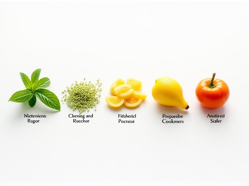 A detailed diagram of a food safety process, showing the steps from raw ingredients to finished product. The diagram is color-coded with labels indicating each stage, set against a clean white background for clarity and ease of understanding.